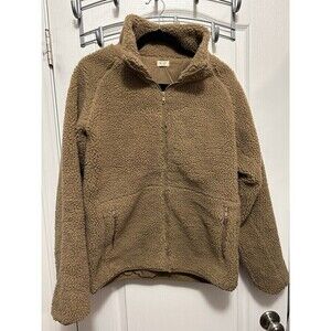 John Galt Full Zip Jacket long sleeve fuzzy Camel brown Women’s One Size teddy